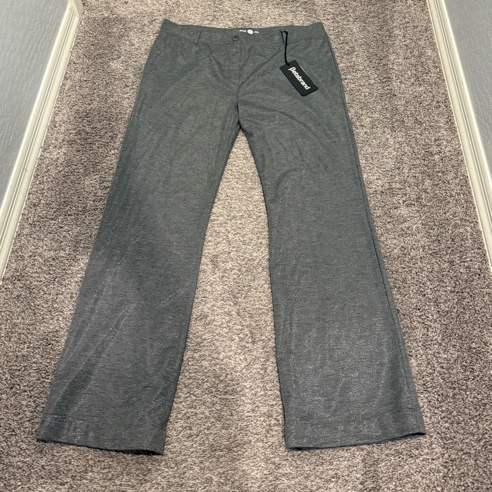 Betabrand XL Long silver shimmery dress pant yoga pants (DPYP), NWT